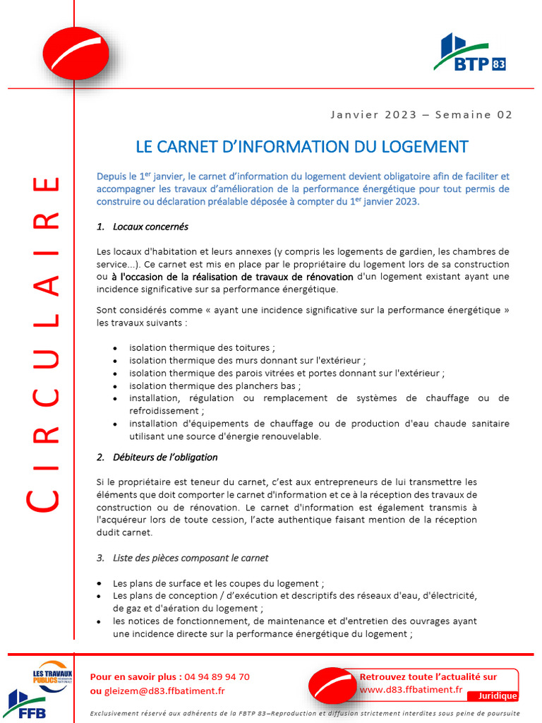 2023.02 - Carnet D'information Logement | PDF