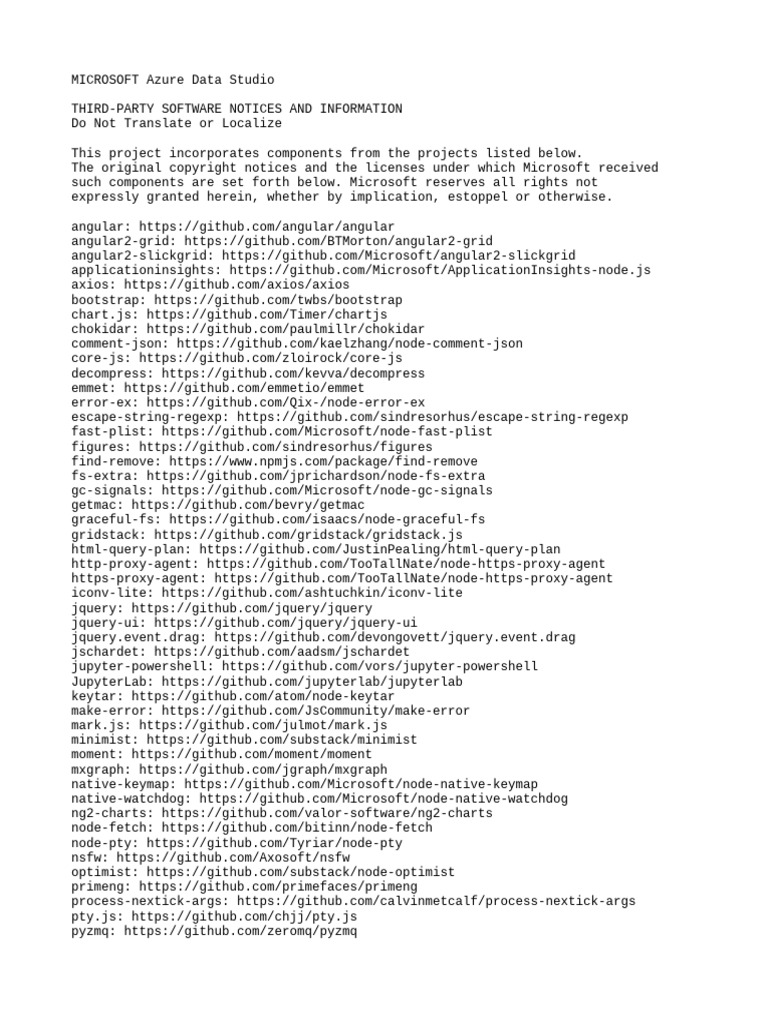 Third Party Notices | PDF