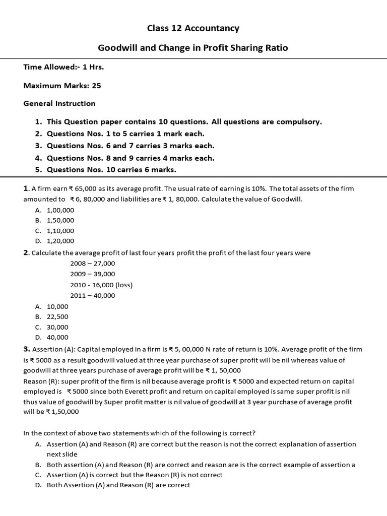 Goodwill Calculation in Partnerships | PDF | Goodwill (Accounting ...