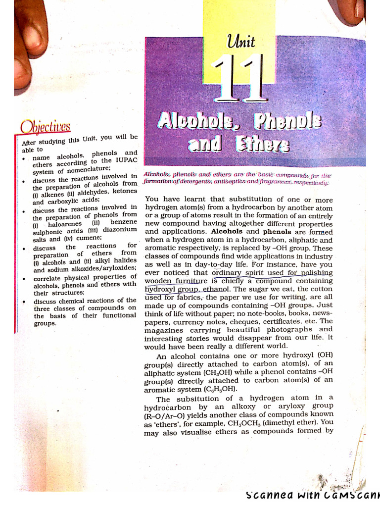 Alcohol Phenols and Ethers | PDF
