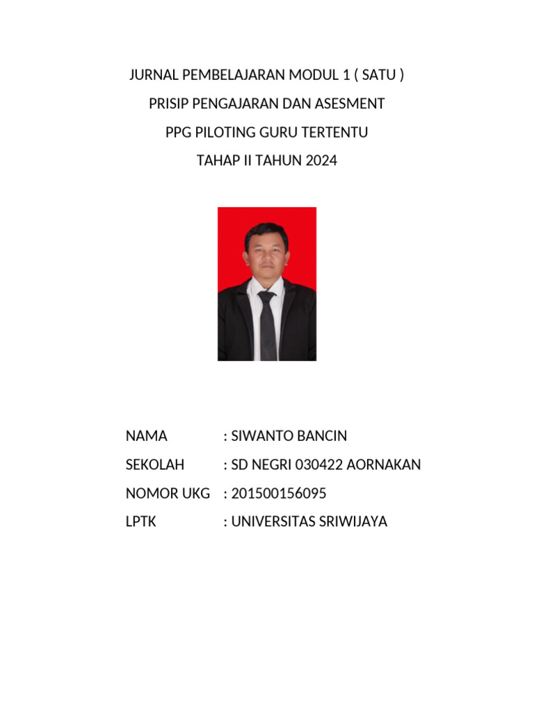 Jurnal Pembelajaran Modul 1 | PDF