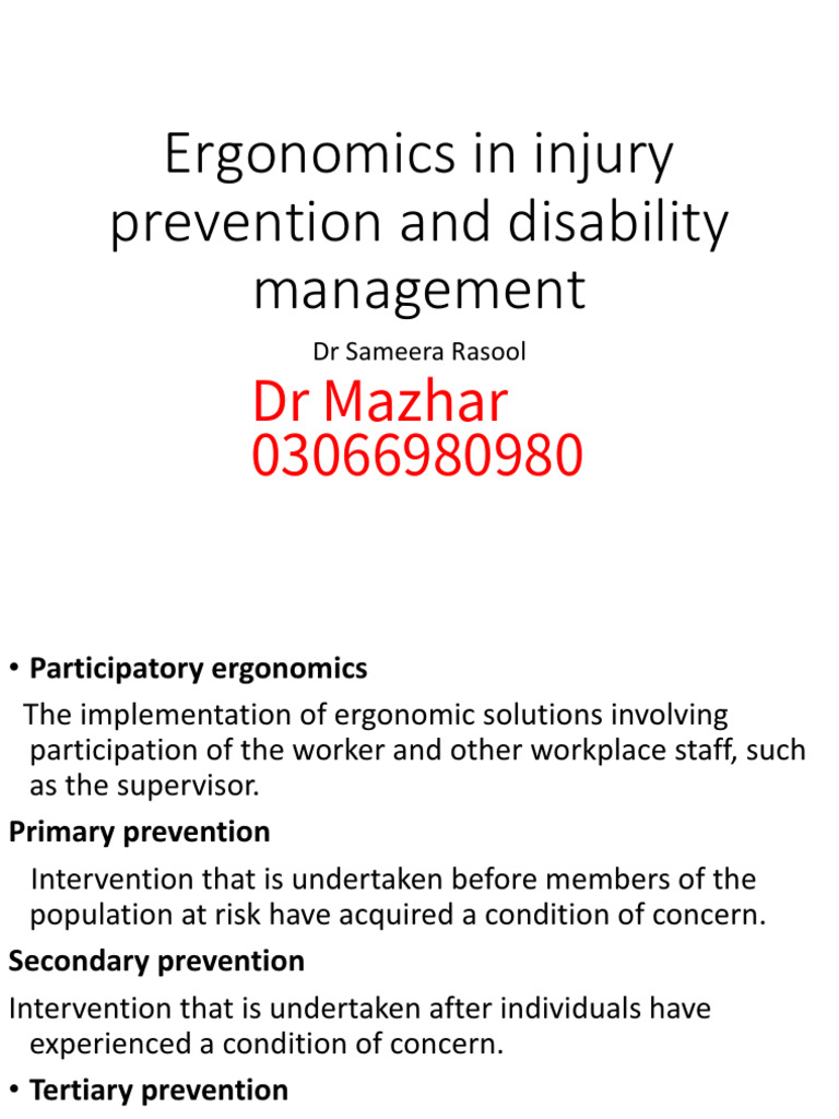 Ergonomics for Injury Prevention Strategies | PDF | Human Factors And ...