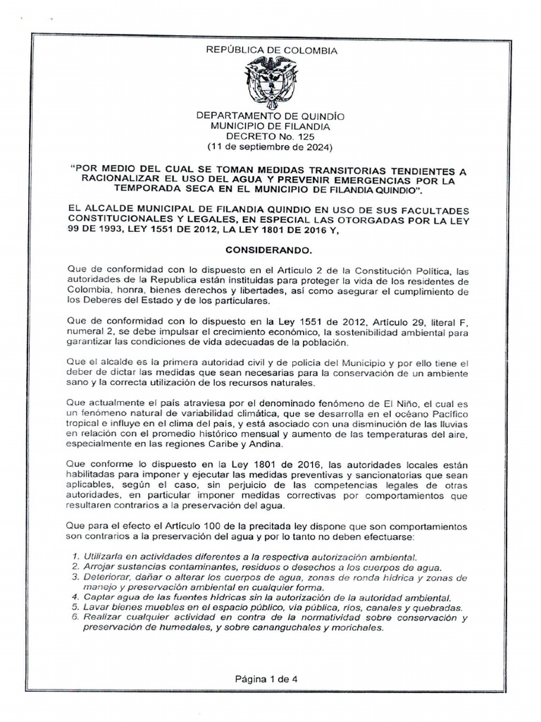 Decreto No. 125 | PDF