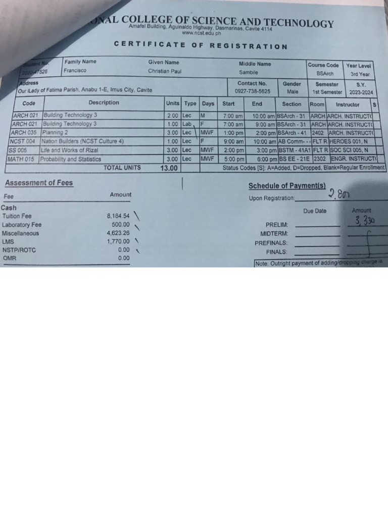 Regs Form | PDF