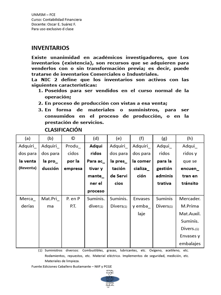 INVENTARIOS | PDF | Contabilidad | Economía Financiera