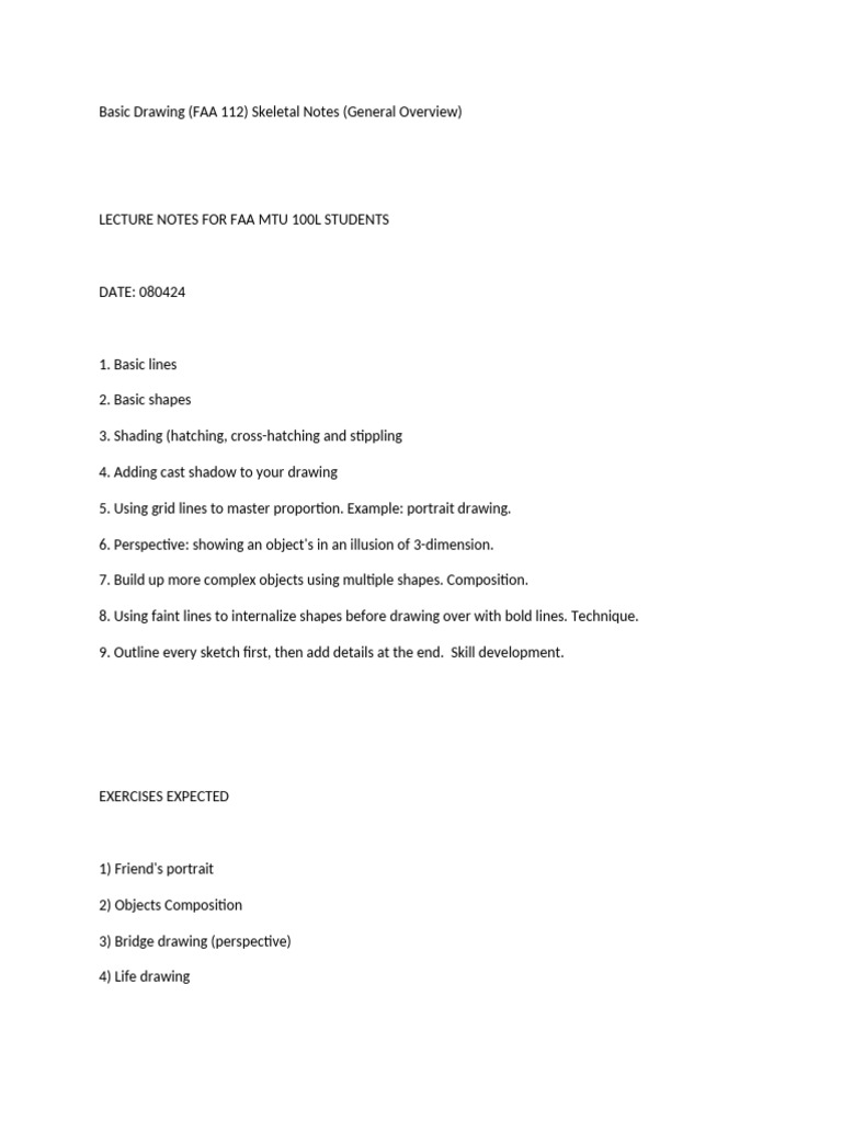 Basic Drawing 1 | PDF | Drawing | Figure Drawing
