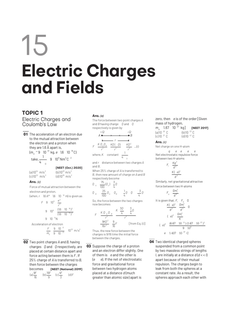 Electric Charges and Fields | PDF