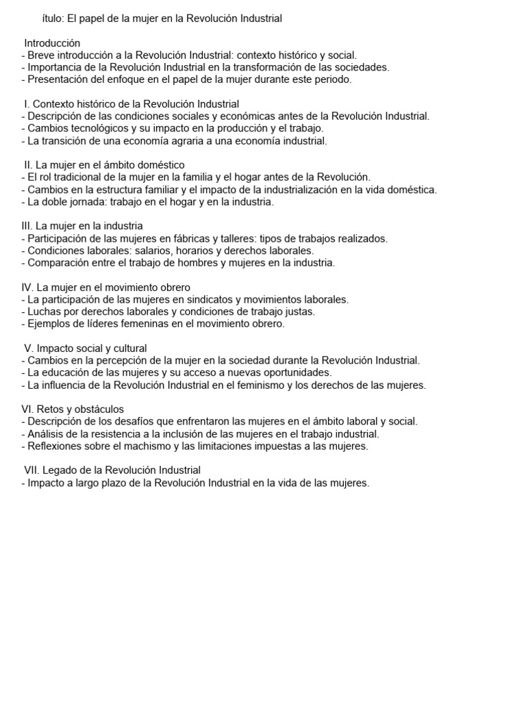 El rol de la mujer en la Revolución Industrial | PDF