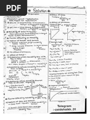 Solution Shorts Notes ( Printable)