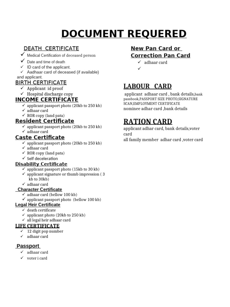 Document Requered | PDF