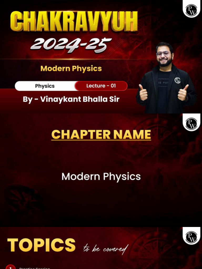 Modern Physics 01 Class Notes | PDF