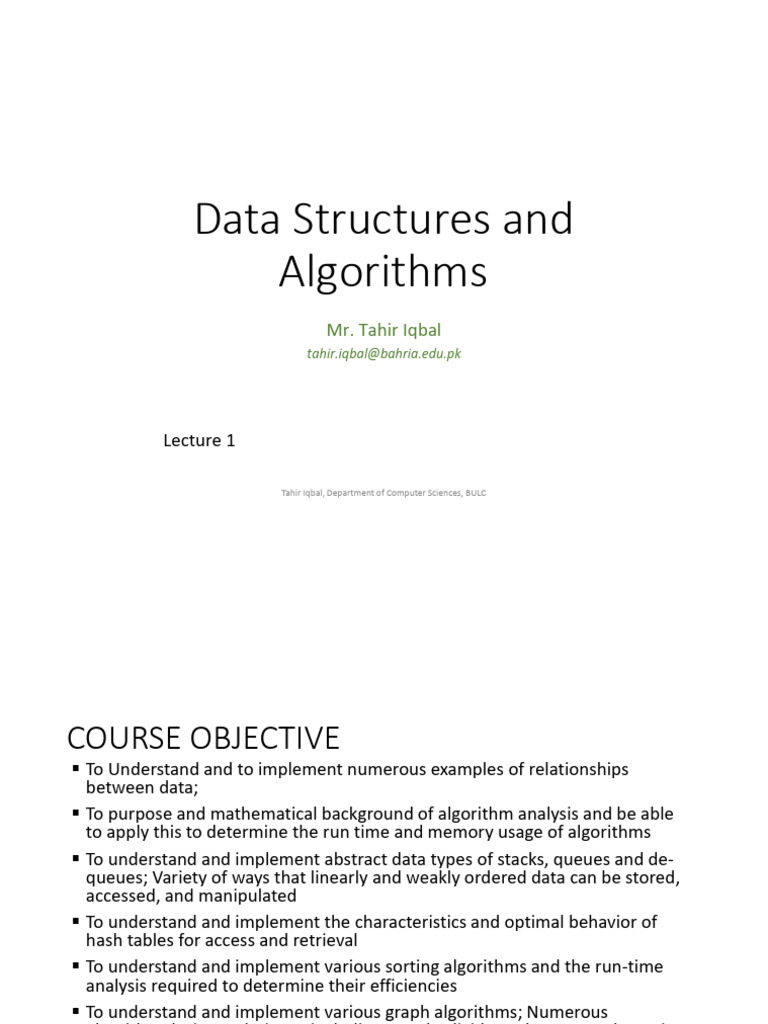 Introduction to Data Structures and Algorithms | PDF | Applied ...
