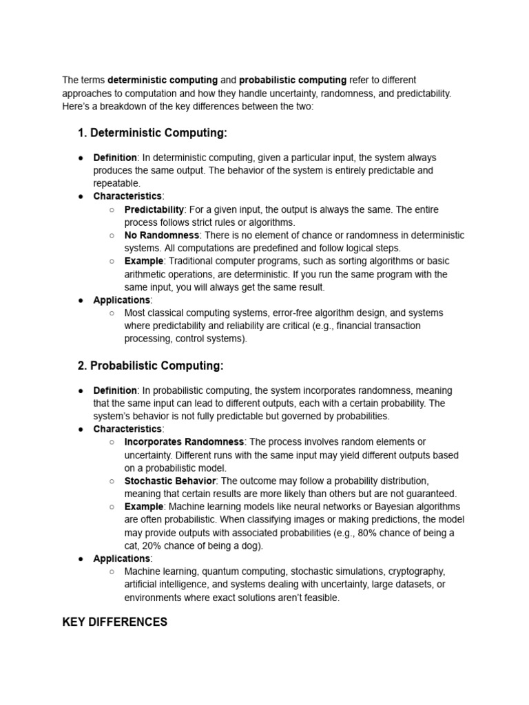 Deterministic Probabilistic 1 | PDF