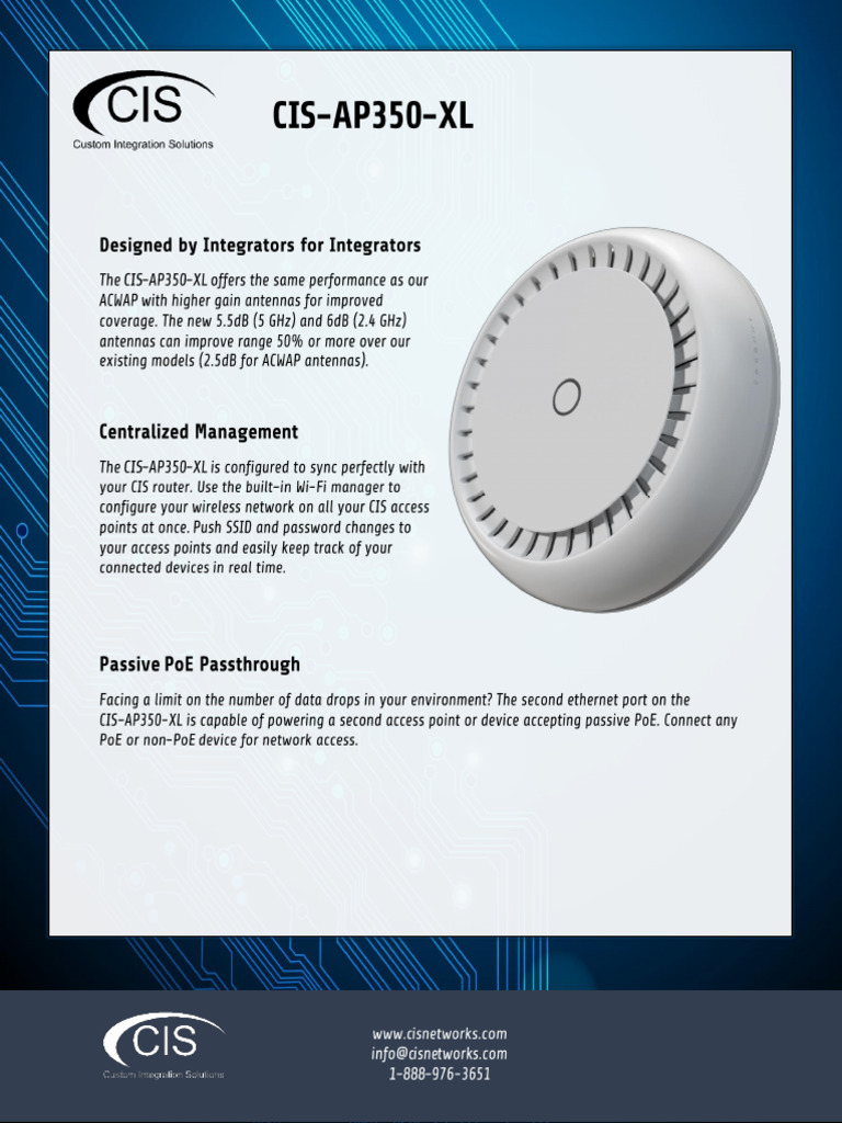 CIS AP350 XL Cutsheet | PDF