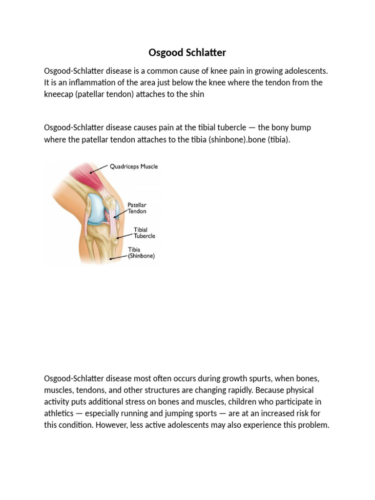Osgood Schlatter Desiese | PDF