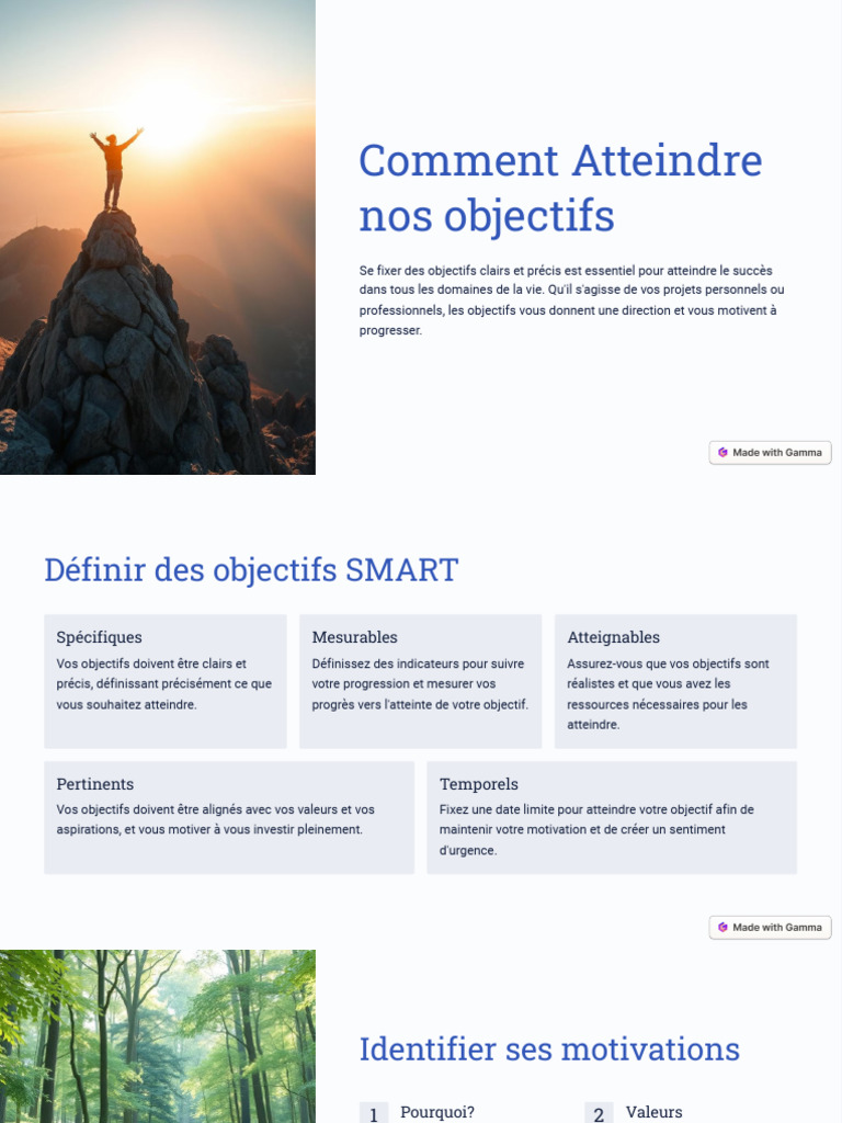 Atteindre ses objectifs avec succès | PDF | Motivation | Évolution de ...
