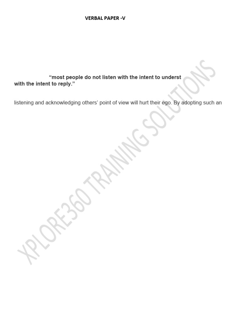 Verbal Accenture Paper 3 B Tech Batch 25 | PDF