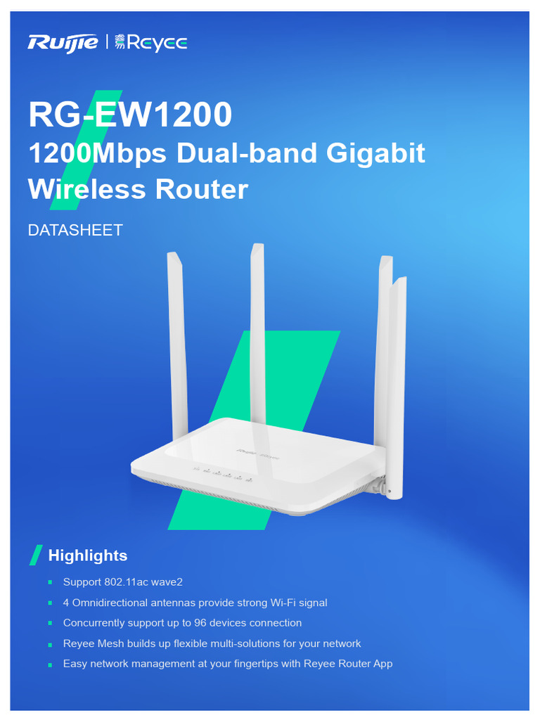 RG-EW1200 Wireless Router Datasheet - Egypt | PDF