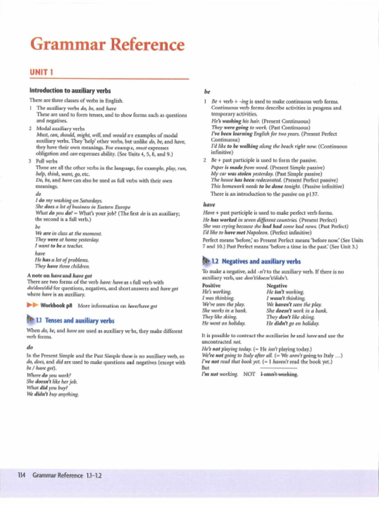 Grammar Reference - Units 1-4 | PDF