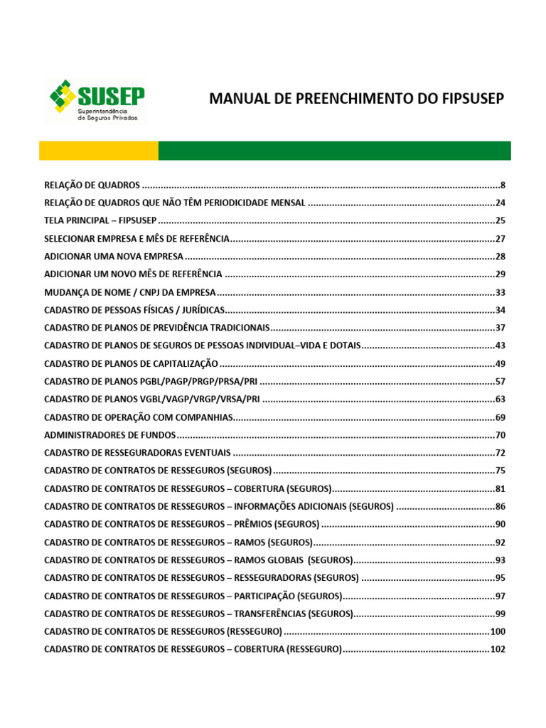 Manual Preenchimento FIP | PDF