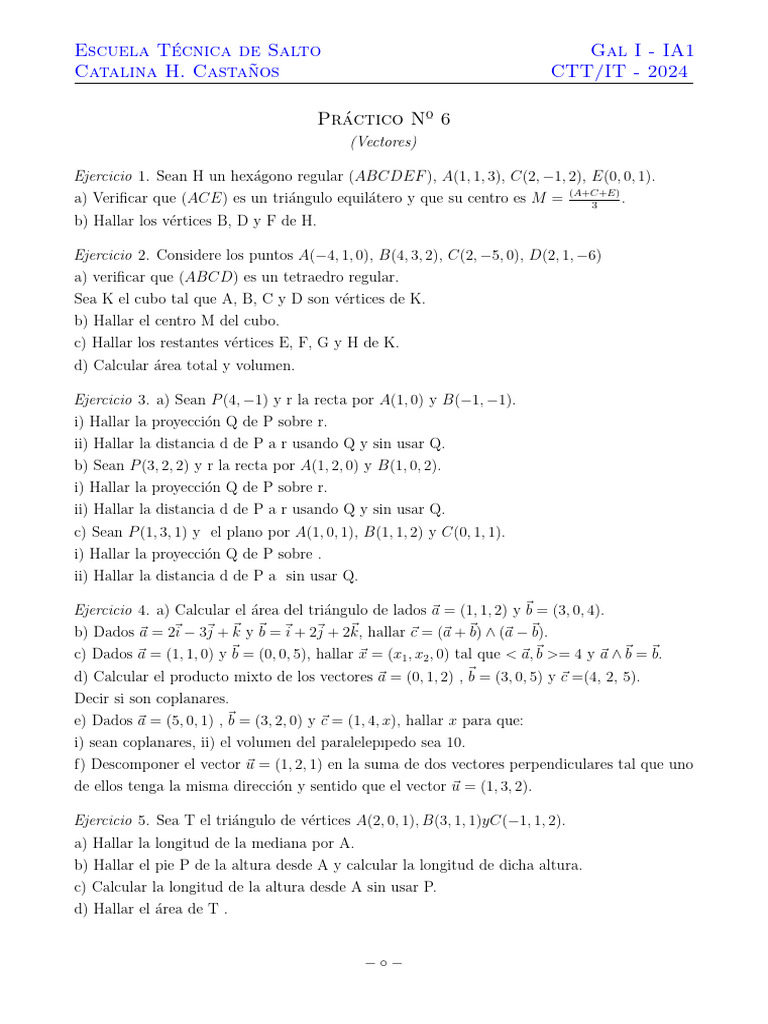 Pr. 6 Vectores 2024 | PDF