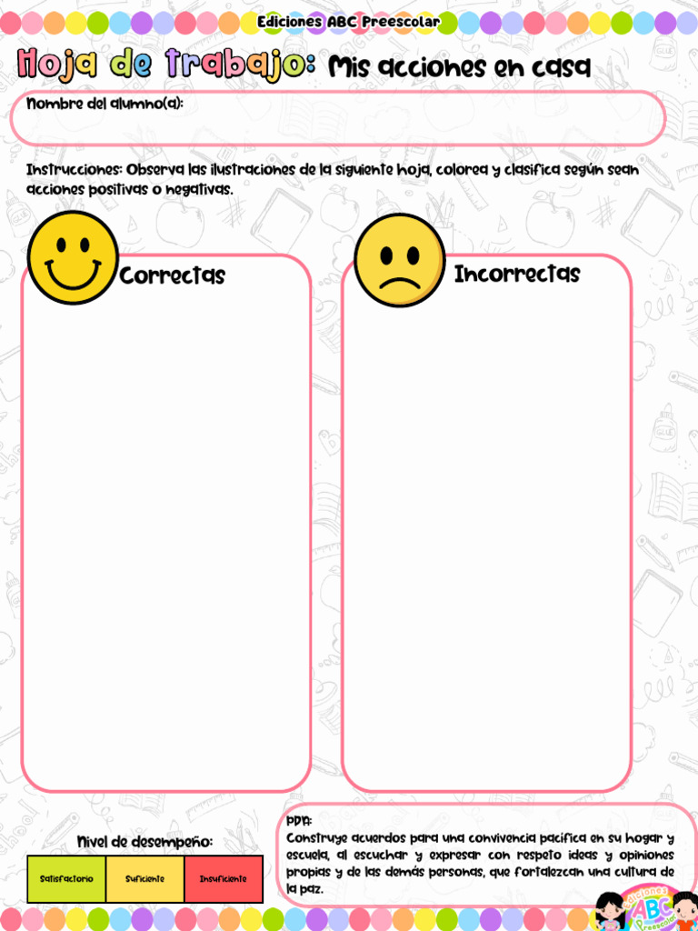 Acciones Positivas y Negativas en Preescolar | PDF