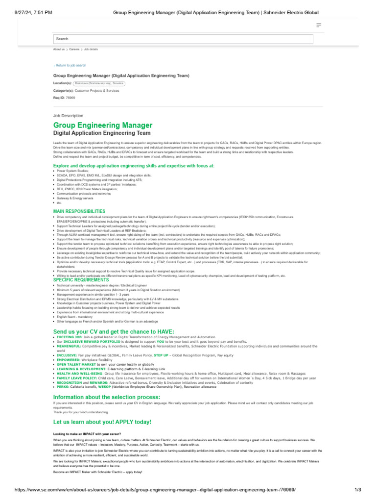 Group Engineering Manager (Digital Application Engineering Team ...