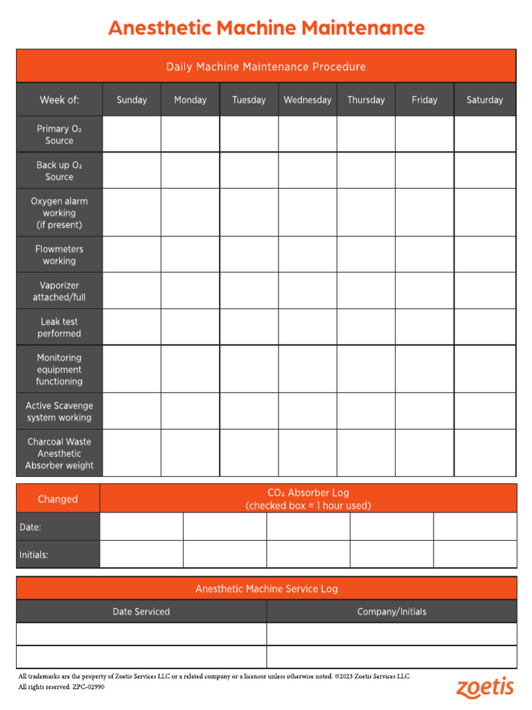 Anesthetic Machine Maintenance Template | PDF