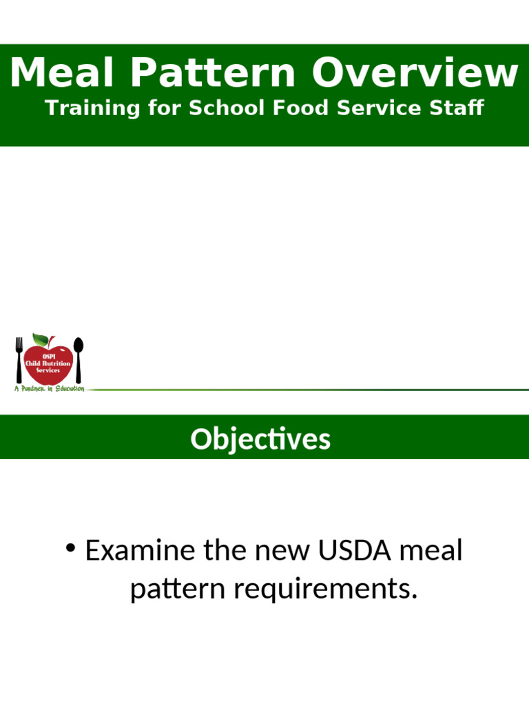 Meal Pattern Over View | PDF