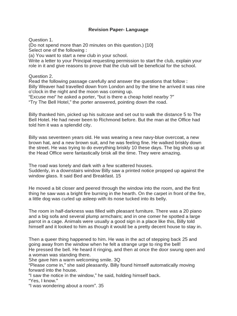 Language Revision Paper | PDF