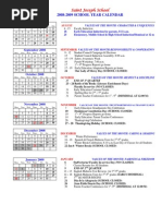 School Calendar 2008-2009