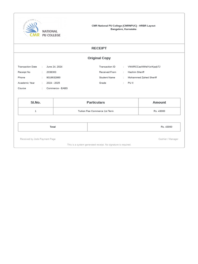 Receipt 2 | PDF