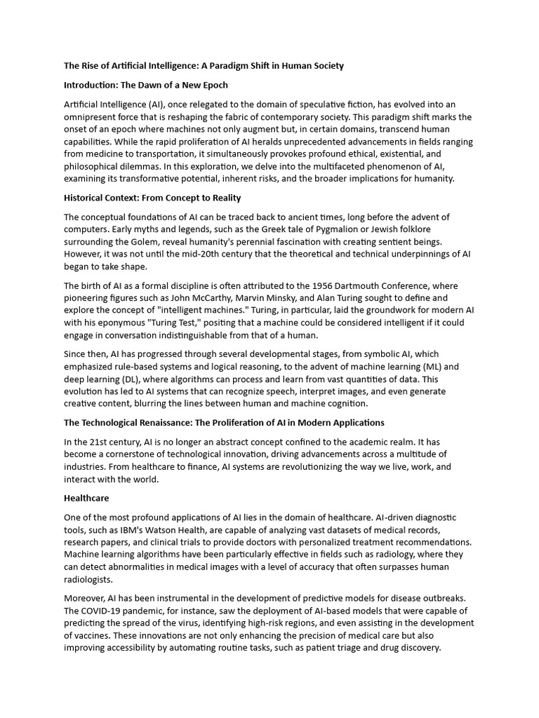 The Rise of Artificial Intelligence | PDF