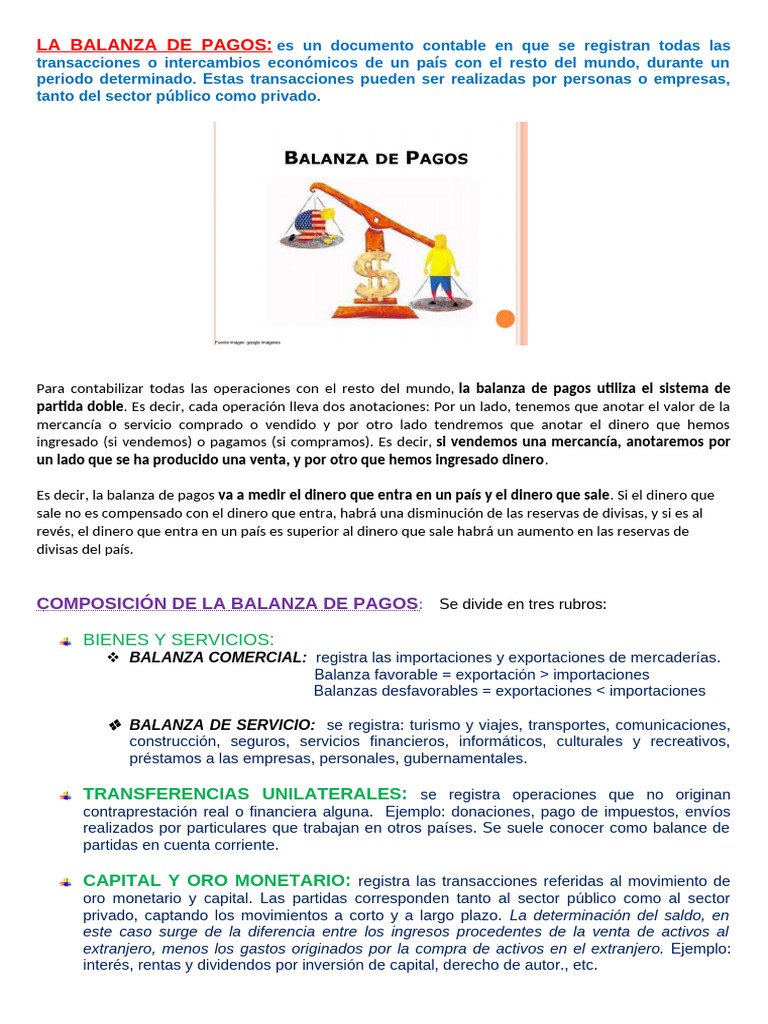 La Balanza de Pagos 2024 | PDF | Balance de pagos | Finanzas y dinero