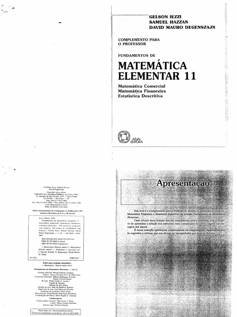 Fundamentos Da Matemática Elementar Vol 11 Pdf