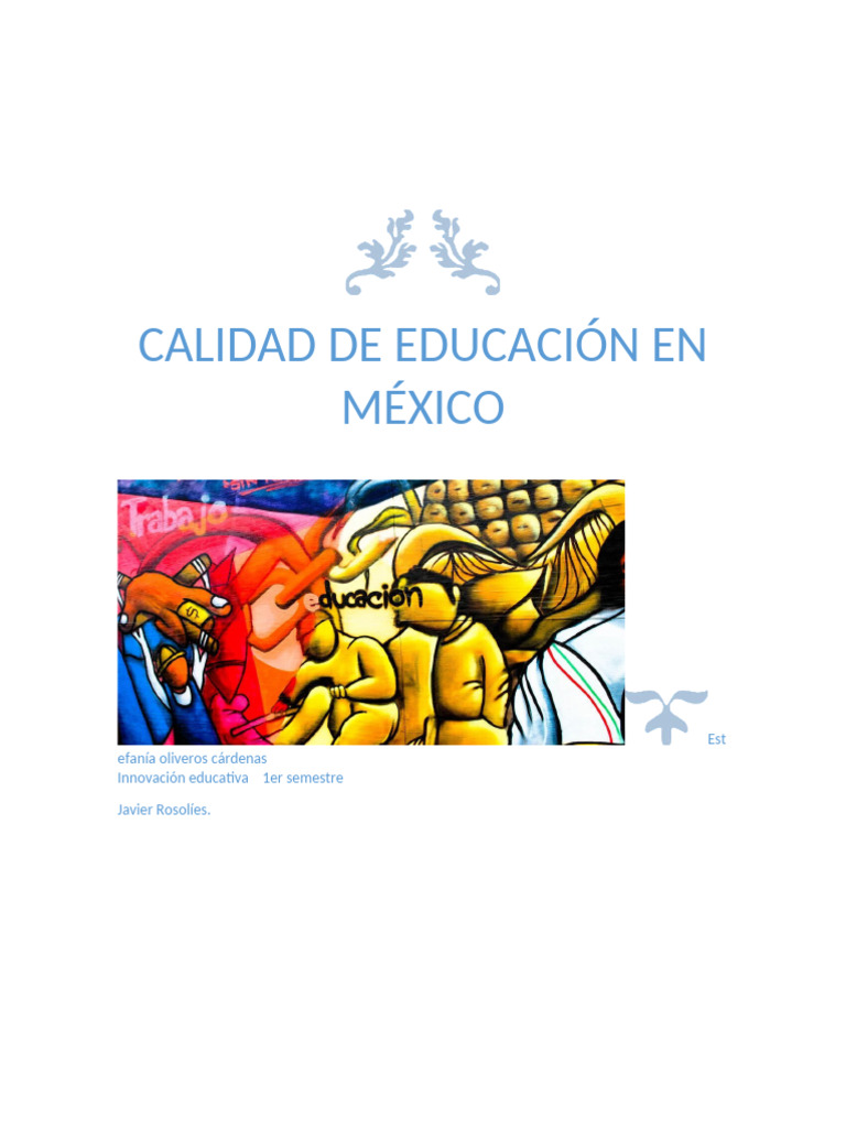 Mejora de la Calidad Educativa en México | PDF | Evaluación | Plan de ...