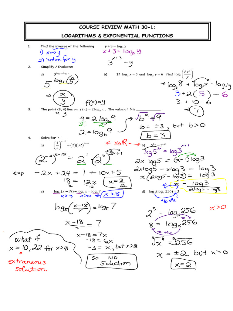 4 - Logarithms & Exponential Functions | PDF