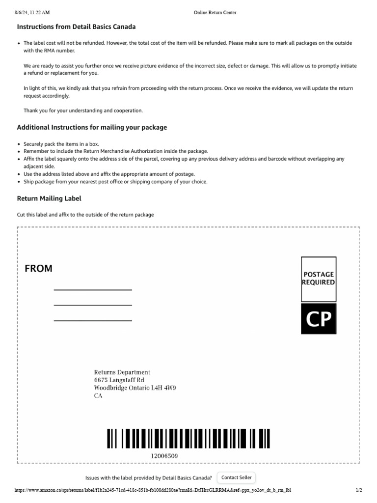 Online Return Center | PDF