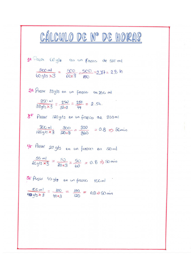 Calculo De Horas Pdf