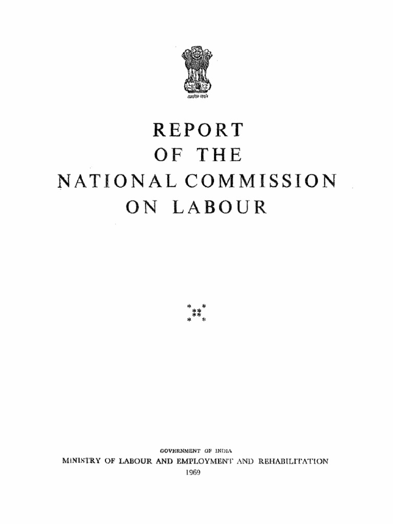 1969 - Report of The First - National Commissionon Labour | PDF