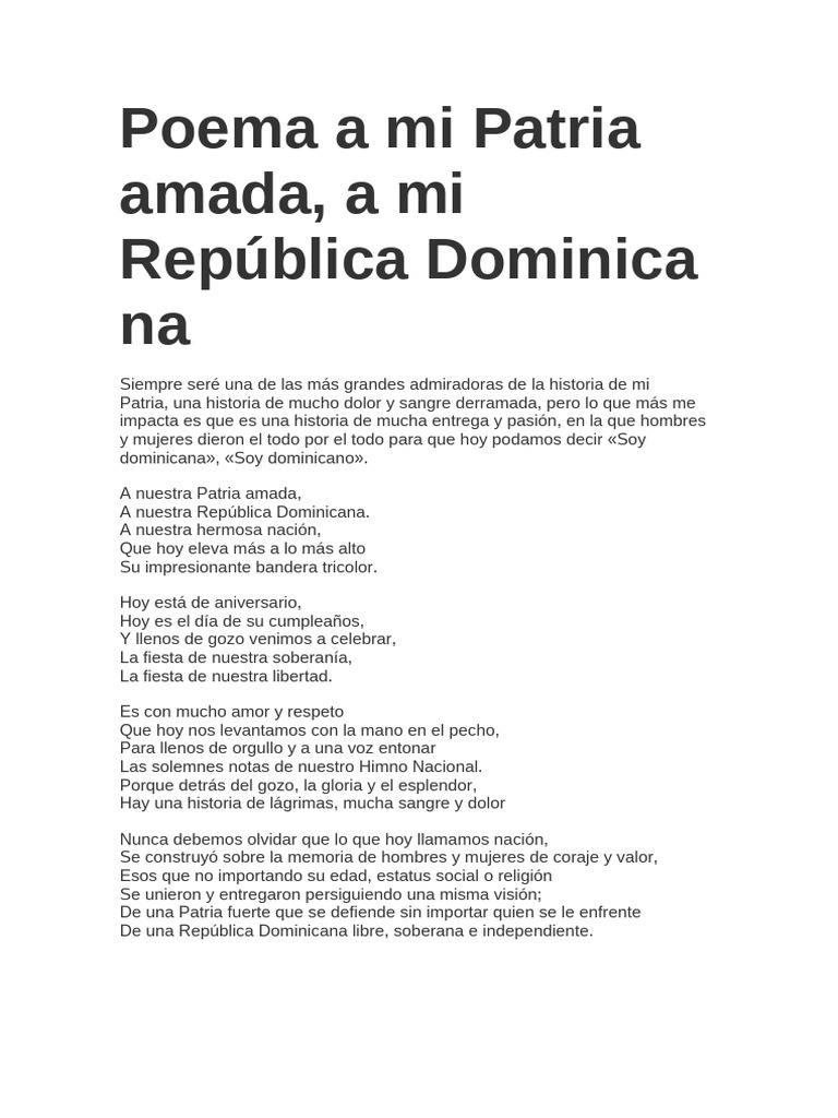 Poema A Mi Patria | PDF