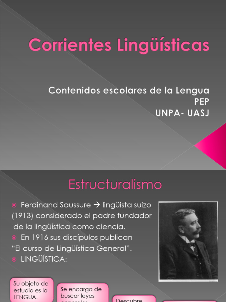 2023 Corrientes Lingüísticas Estructuralismo Generativismo | PDF