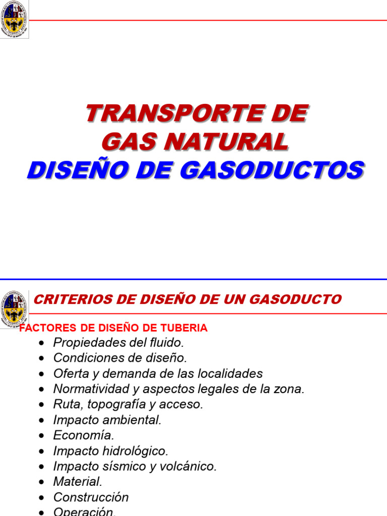 Tema4.4. Transporte de Gas Natural-Diseño Gasoductos | PDF