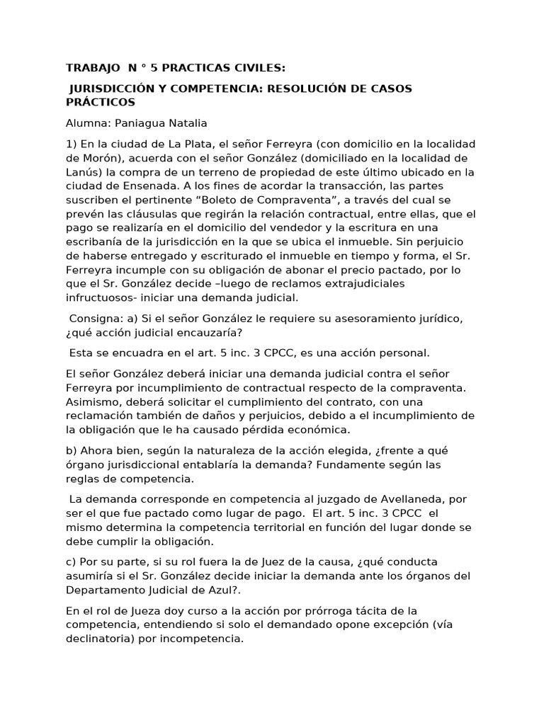 Jurisdicción y Competencia Civil | PDF | Demanda judicial | Jurisdicción