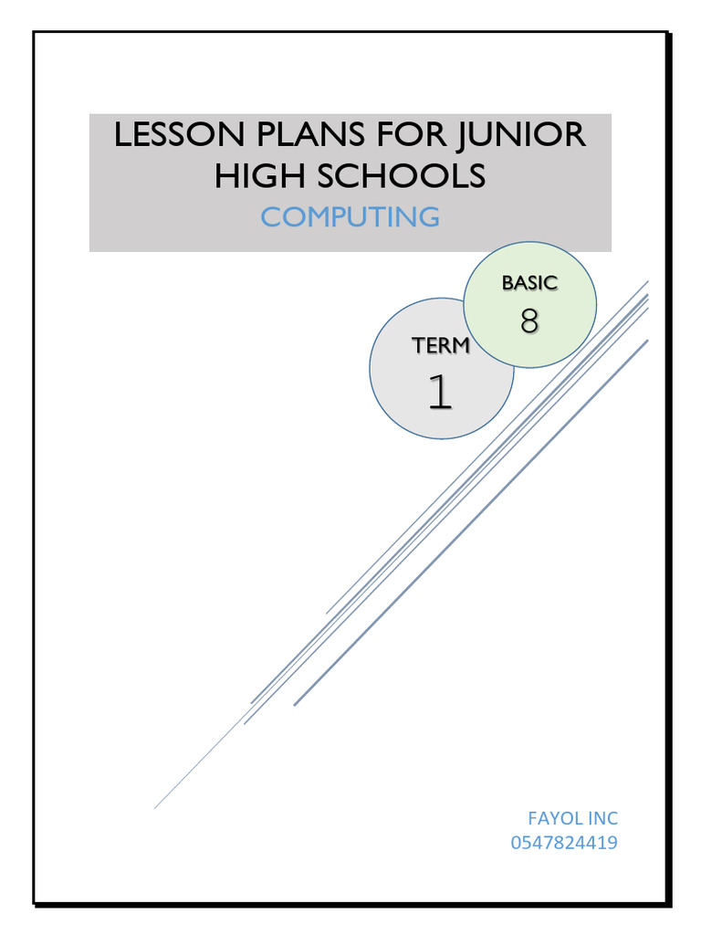 Lesson Plans For Junior High Schools: Computing | PDF