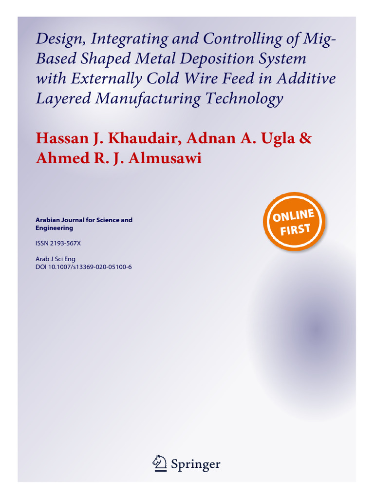 Design, Integrating and Controlling of Mig-Based Shaped Metal ...