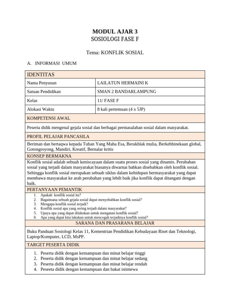 Modul Ajar 3 - F11 - 24 | PDF
