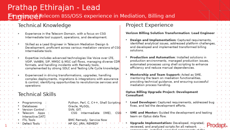 Profile Samples - 1 Slider | PDF