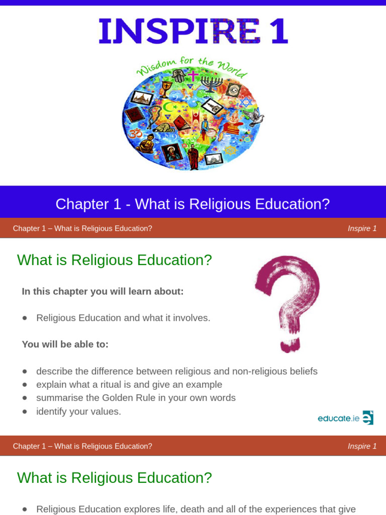 Inspire Chapter 1 - What Is Religious Education | PDF