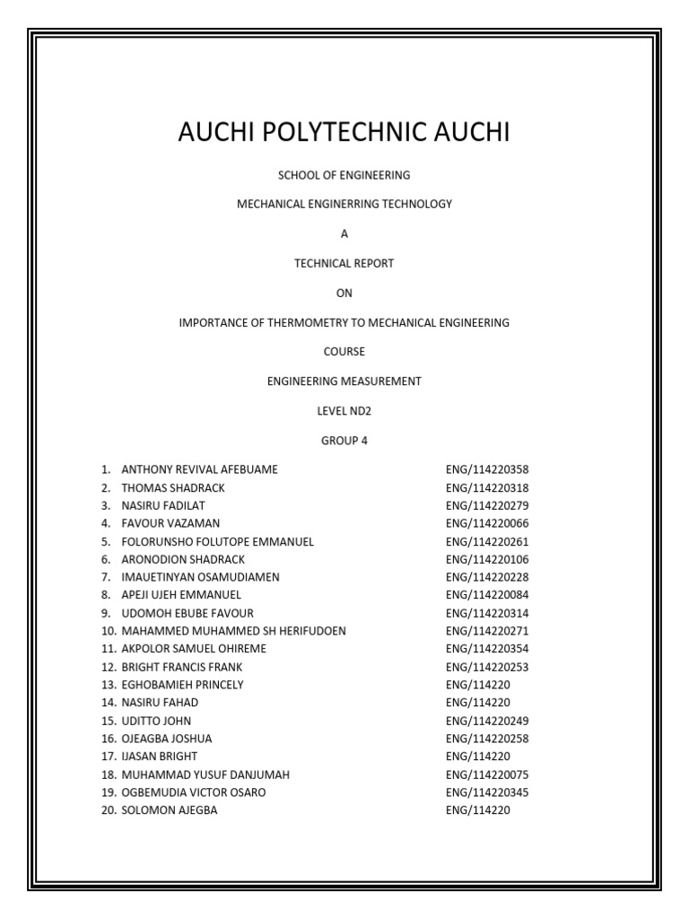 Engineering Measurement | PDF